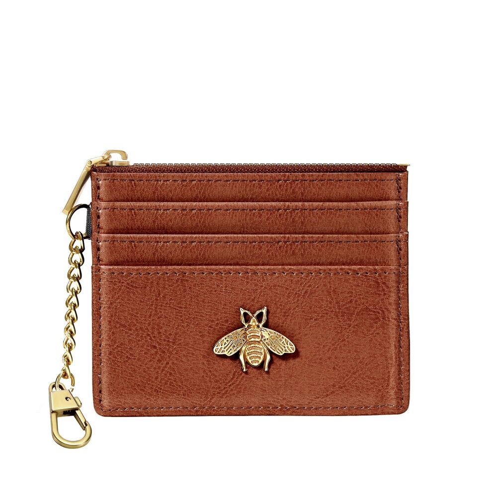 8908 Card Holder Keychain Wallet with ID Window RFID Coin Purse Bee Gifts